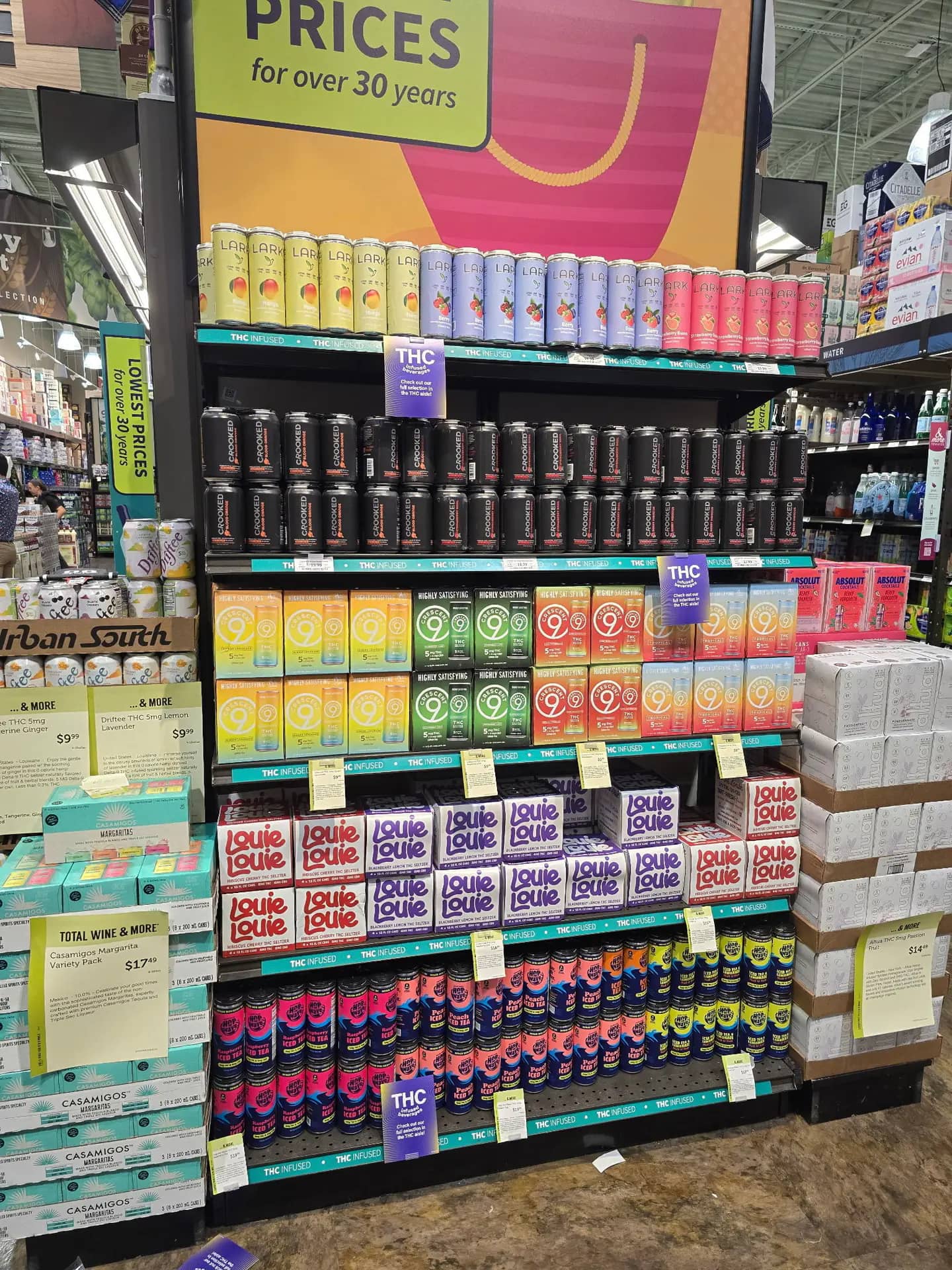Hemp beverages on retail shelves